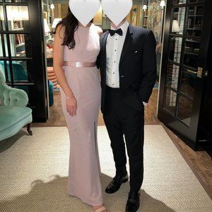 Adriana Papell Mauve Black Tie Dress